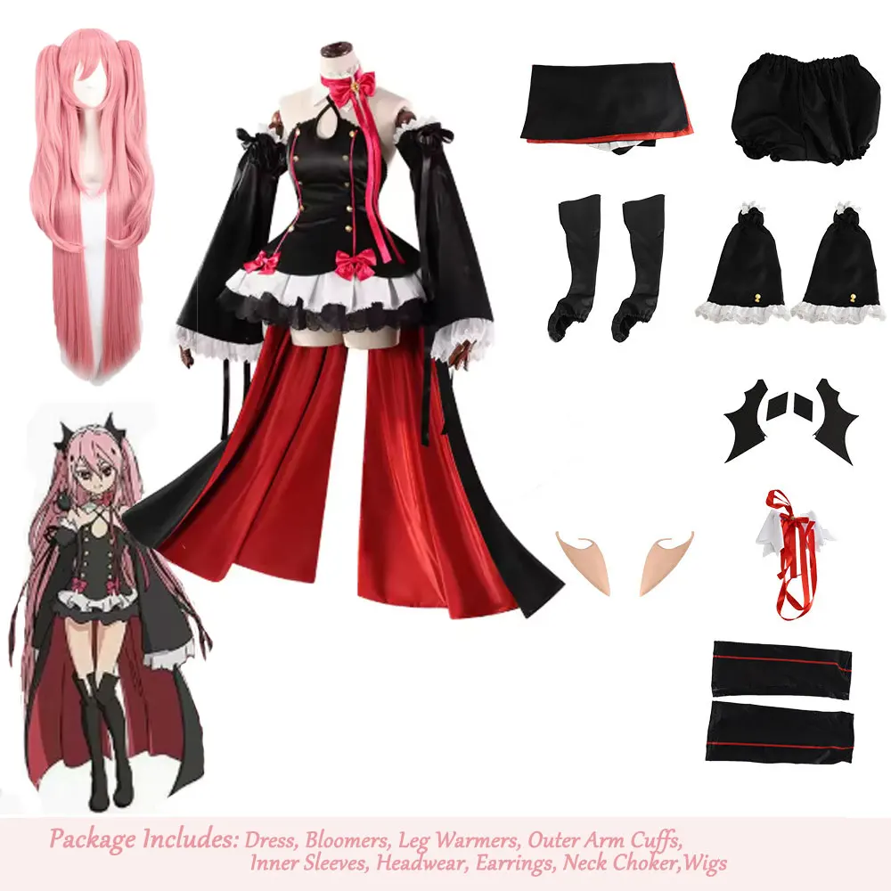 Disfraz de Krul Tepes, disfraz de Anime Seraph Of The End, peluca, disfraz de Owari no Seraph, traje para fiesta de Halloween, ropa para juego de rol