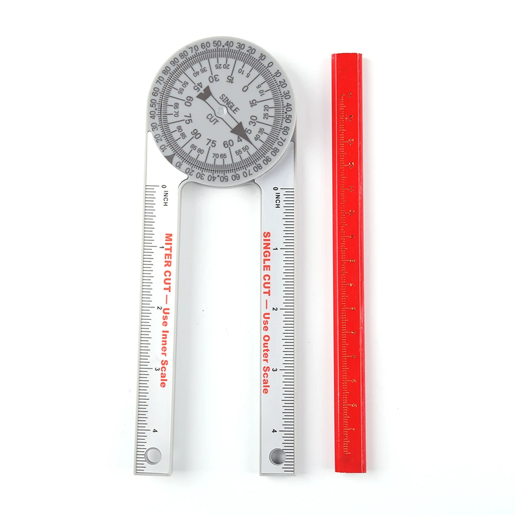 360 Degree For Miter Saw Protractor Leveling Bubble Angle Finder With Pencil ABS Material For Woodworking Cutting Measurement