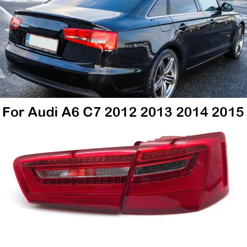 For Audi A6 C7 2012-2016 LED Rear Tail Light Brake Lamp Tail Lamp Assembly With Bulbs 4GD945093 4GD945094 4G5945093 4G5945094