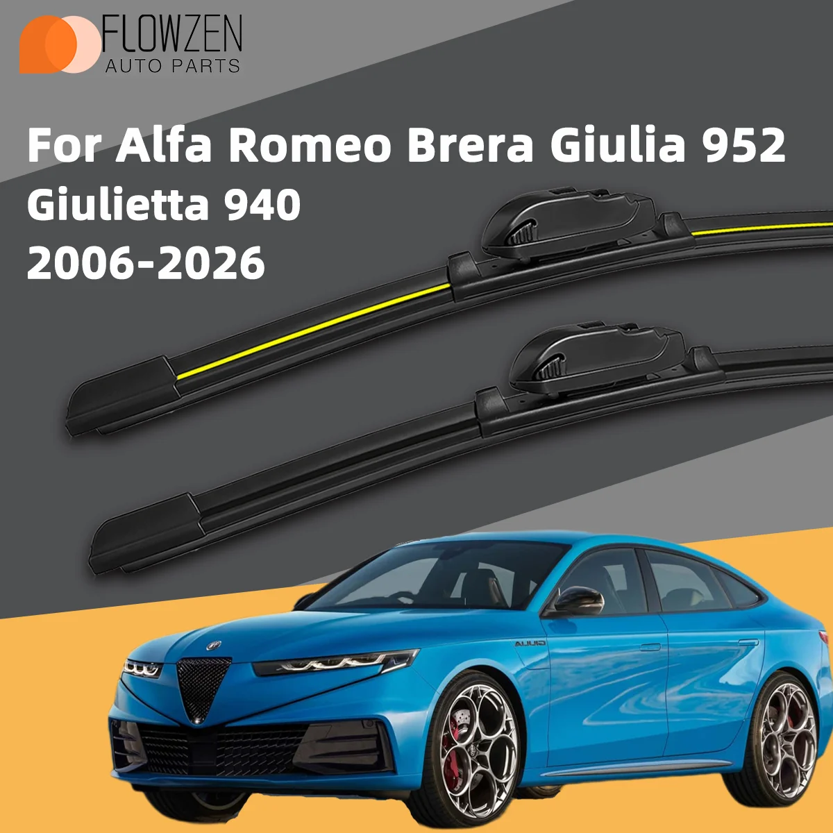 

2PCS Front Windshield Wiper Blades Fit For Alfa Romeo Brera Giulietta 940 2006-2026 Car Durable Reliable Auto Spare Parts 2025
