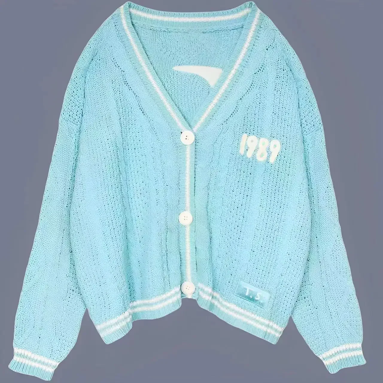 Taly Swif T 1989\'S Cardigan Pink Blue Seagull Jacket Sweater Y2k Top 001