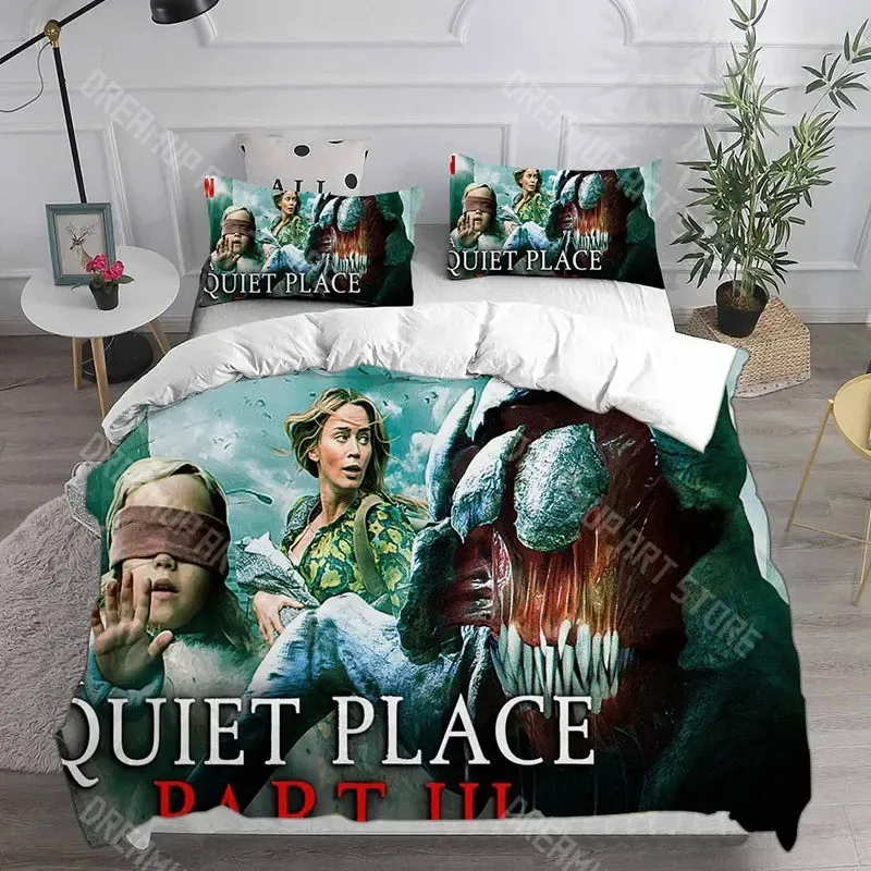 3D Printed A Quiet Place Bedding Set for Boys Girls Duvet Cover And Pillowcase Included Twin Queen King Full Single Double Sizes