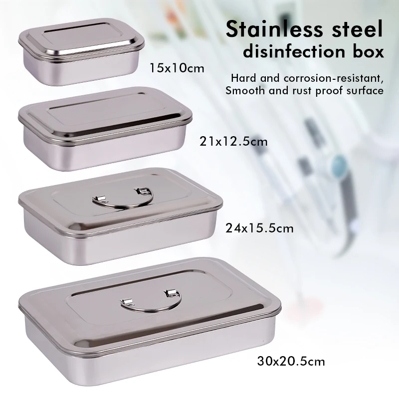 Dental Tray Surgical Nursing Lid Medical Equipment Sterilizer Tray Container Dentist Storage Box Stainless Steel Instrument