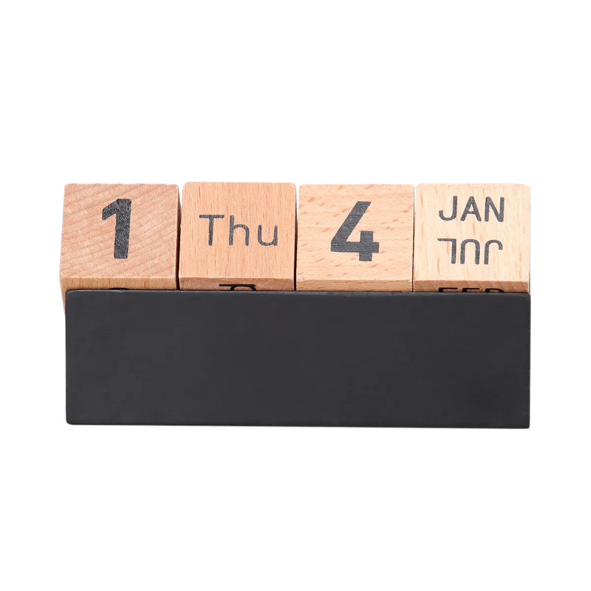 

Wooden Block Calendar Set Natural Perpetual Desk Ornament For Office Home Decor Cube Tabletop Calendar Decoration