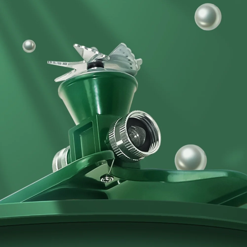 Metal Lawn Sprinkler with 360 Degree Rotating Spray for Efficient and Even Watering of For Gardens and Outdoor Spaces