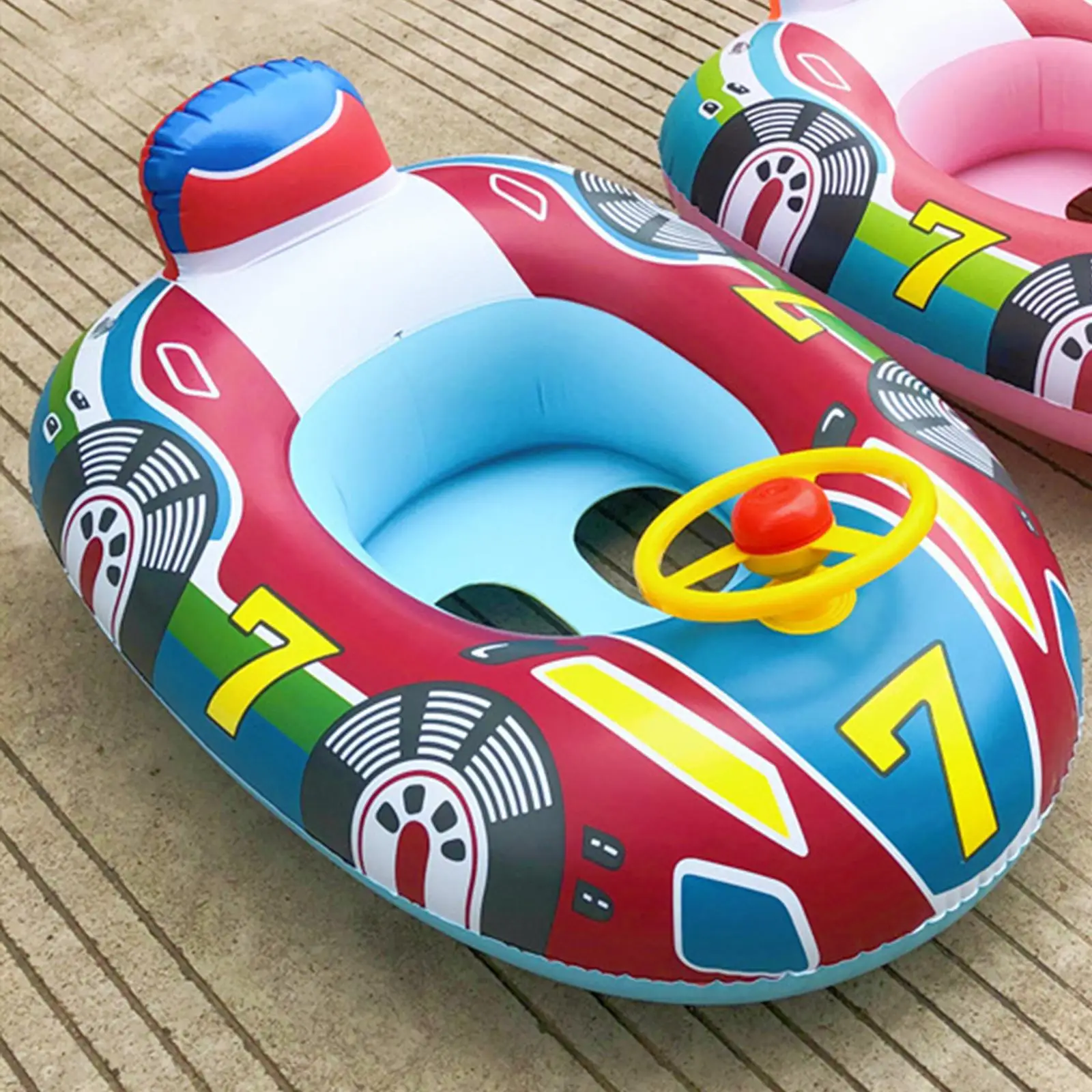 Inflatable Float Seat Baby Swimming Circle Car Shape Toddler Swimming Ring Kid Child Swim Ring Accessories Water Fun Pool Toys