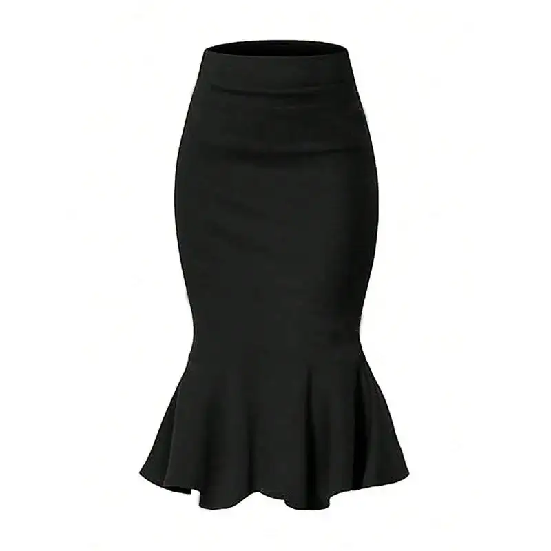 

Rui Chuo Elegant Midi Skirt 2026 Autumn New Mermaid Skirt Stretch Midi Skirt