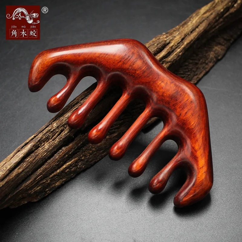 Hawthorn red rosewood , solid wood large-tooth massage comb