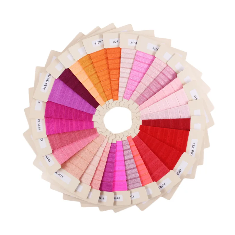 5/8\'\' 15mm Pink Red Orange Peach Solid Color Shiny FOE Ribbon Fold Over Elastic Band For DIY Sewing Accessories Craft Supplies