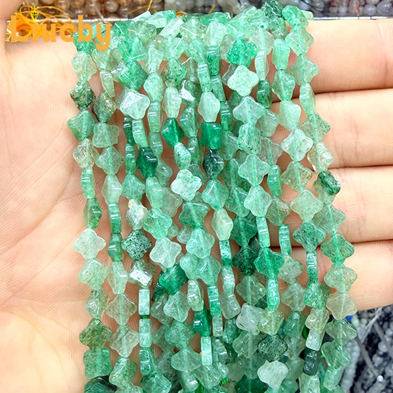 Grüne Erdbeer-Herzperlen, Naturperlen für Schmuckherstellung, DIY-Halbkette, Zubehör für Armband und Halskette, 15 Fuß, Großhandel, 4*6MM – Detail 4