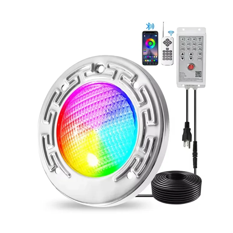 

10-Inch AC DC 12V Wet Niche Swimming Pool Light for Inground Pools 100 Foot Cord 100% Waterproof for Pool Lighting