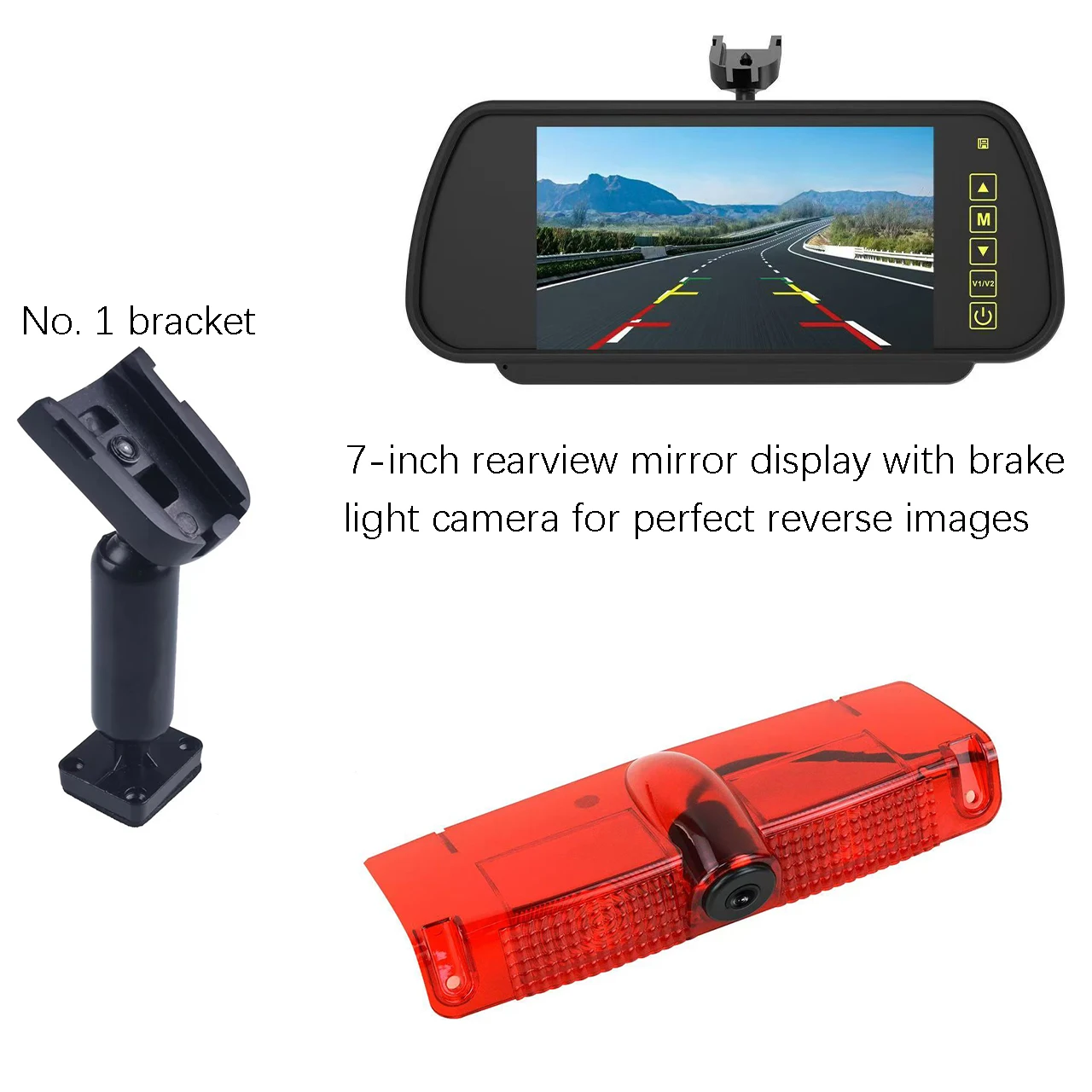 High-order Backup Rear View Reversing Led Car Mount Brake Light Camera For GMC Savana Van Chevrolet With a 7-inch rear view