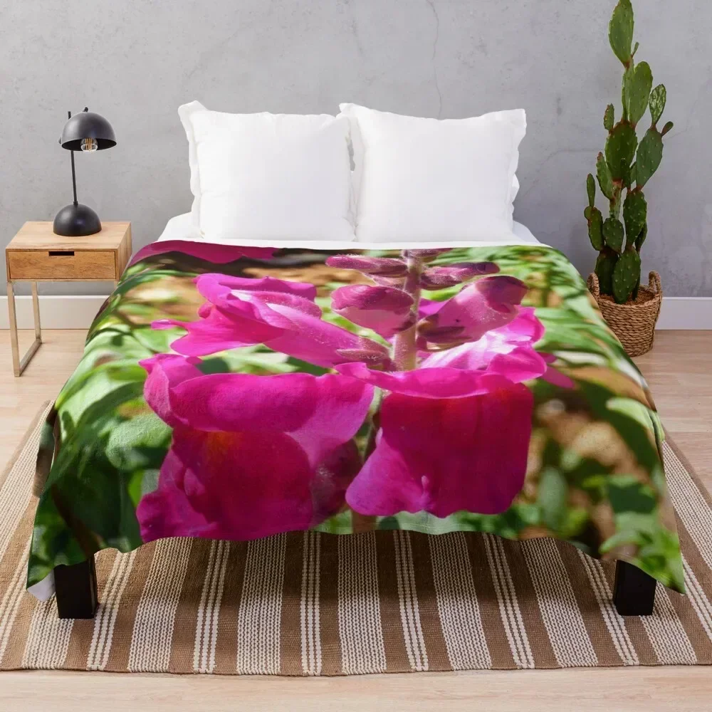 Snapdragon pink flowers Throw Blanket Custom Fashion Sofas Blankets