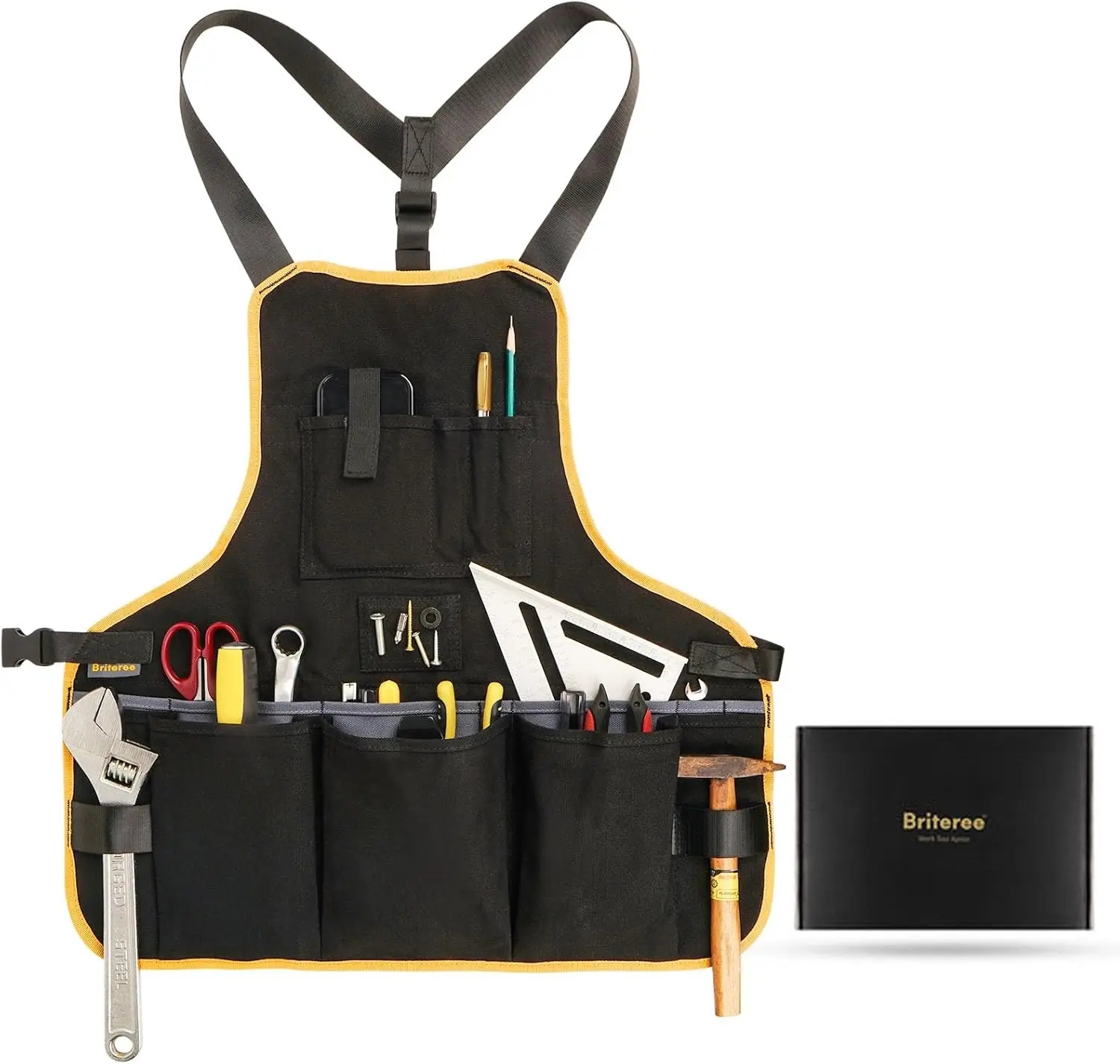 

Durable Canvas Work Apron with 21 Pockets for DIY Enthusiasts and Gifts
