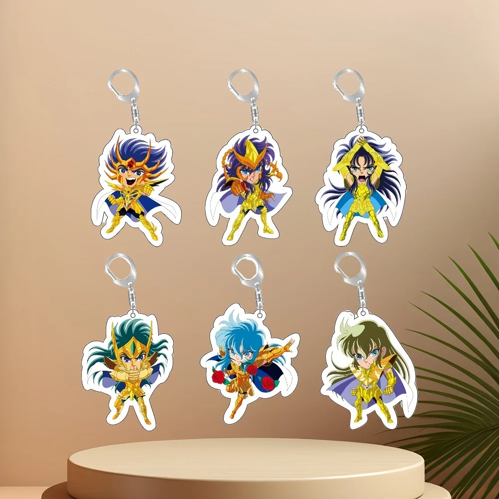 

Diy Gold Saint Kanon Creative Acrylic Keychain Cartoons Anime Peripheral Backpack Pendant Accessories Jewelry Holiday Gifts