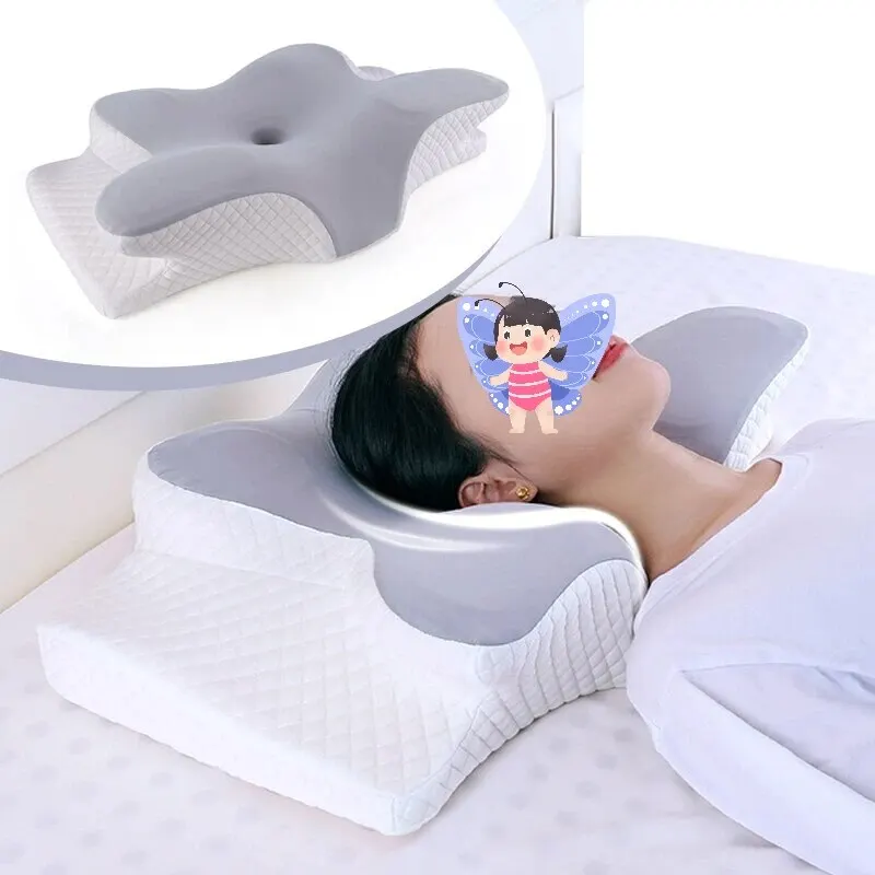 Neue Memory Foam Kissen Schmetterling Form Entspannende Zervikale Langsam Rebound Neck Kissen Schmerzen Relief Schlafen Orthopädische Kissen Bettwäsche