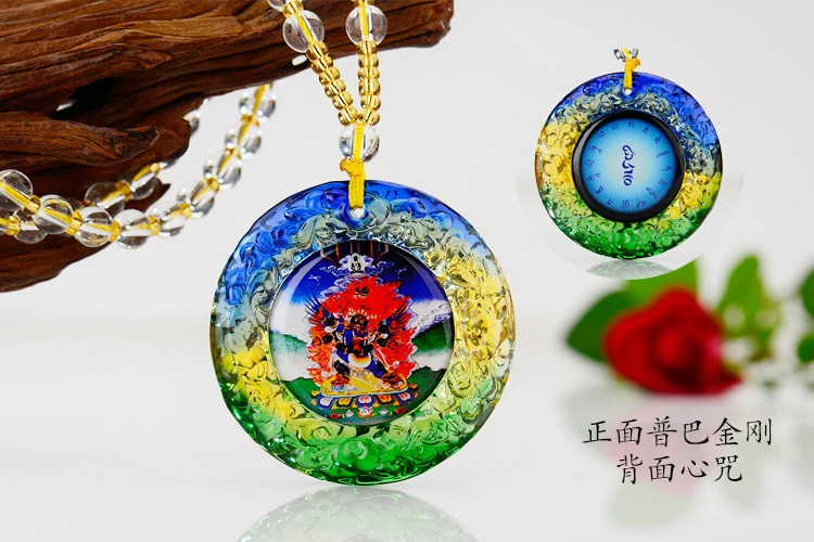 2PCS Wholesale Buddhist Greco-Buddhist pocket travel efficacious talisman Ba Jin just Puba Jingang Buddha Crystal Amulet