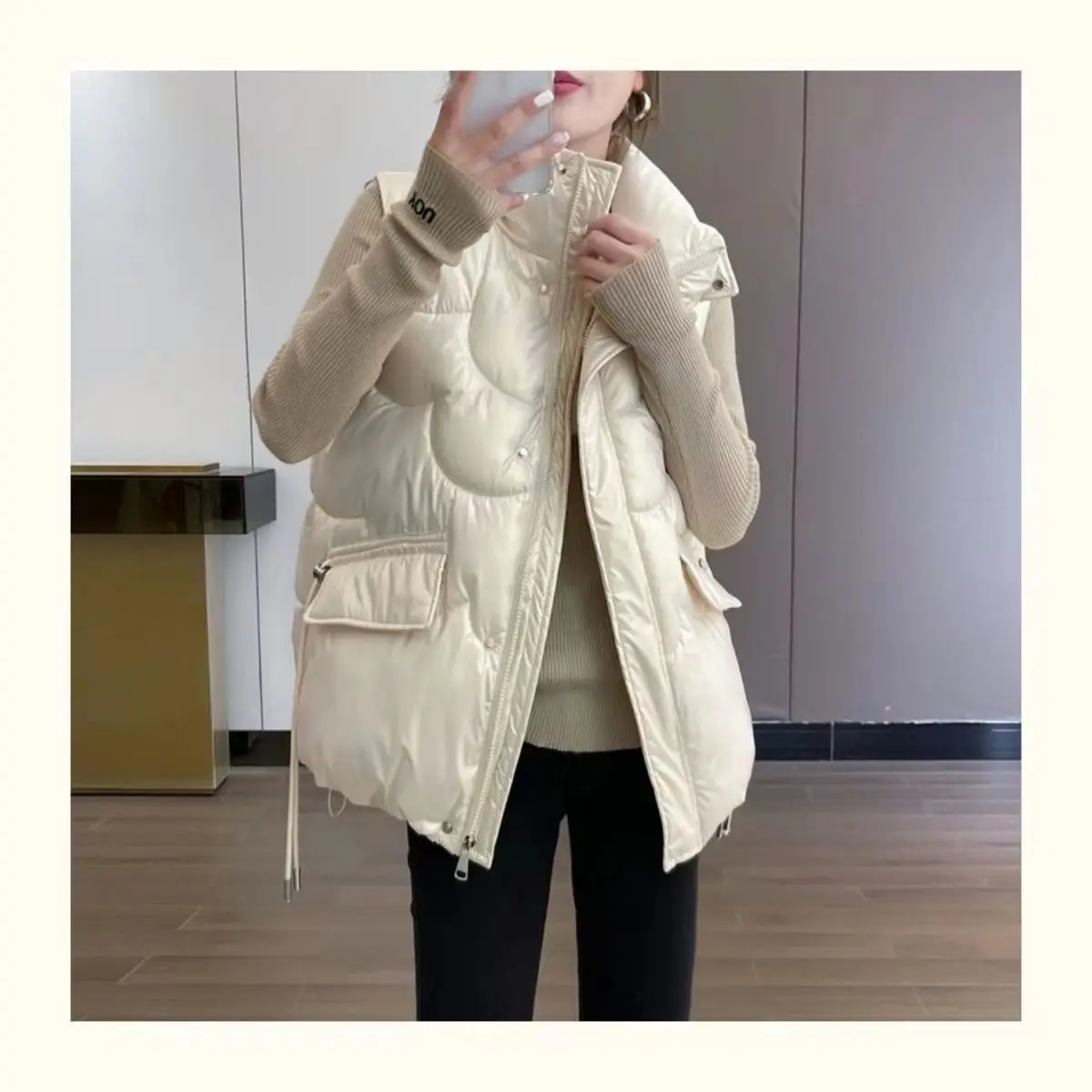 2024 New Down Cotton Vest Women Autumn Winter Short Loose Casual Waistcoat Womens Fashion Large Size Sleeveless Jacket Top