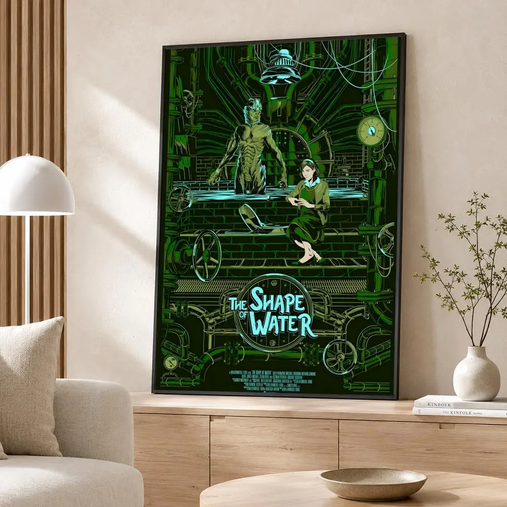 Movie The Shape of Water Poster Poster Wall Sticker Waterproof Self Adhesive HD Art  Bedroom Bar Decor