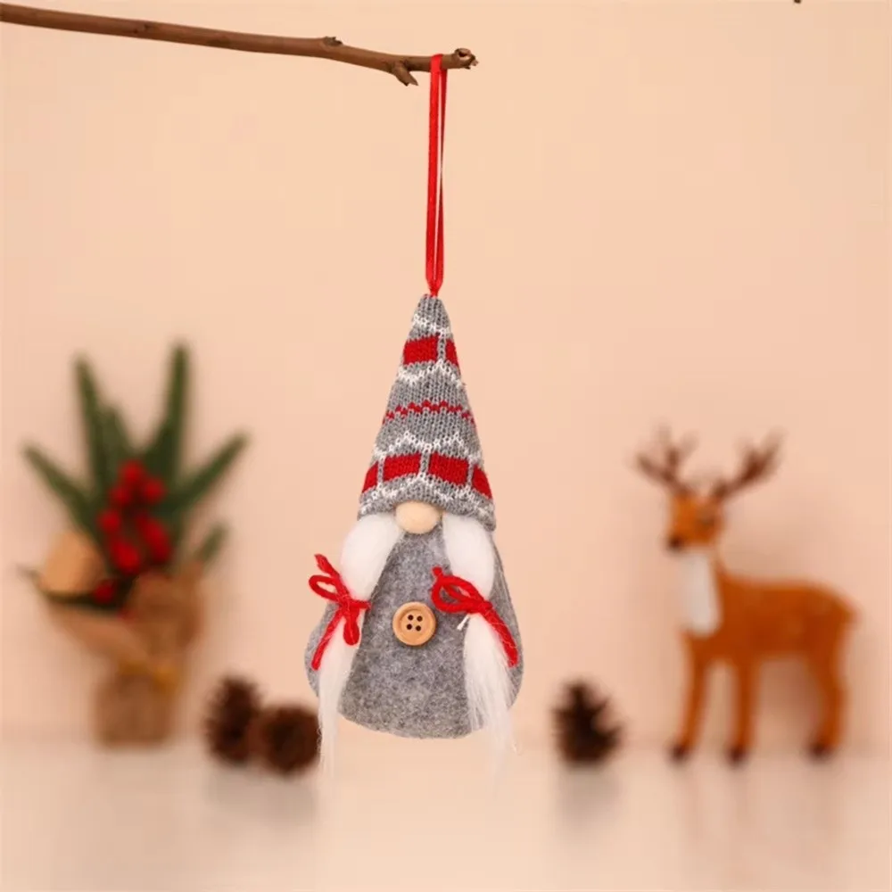 Cute Santa Claus Christmas Gnome Pendant Faceless Christmas Tree Hanging Hanging Pendant Knitted Tomte Ornaments Festival
