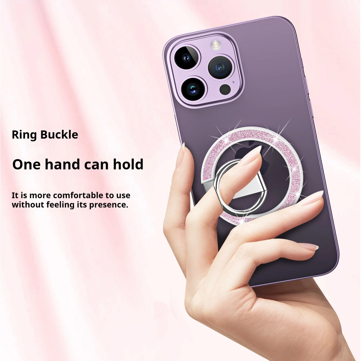 Suporte magnético de anel de dedo com glitter 360 giratório suporte de telefone para magsafe iphone 15 14 13 para suporte magnético dobrável