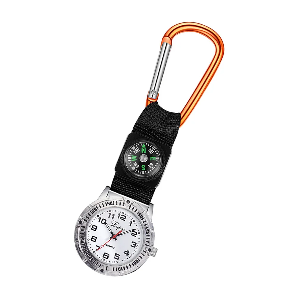 ساعة جيب للرجال بمشبك لساعات Carabiner Compass Clip-on Mountaineering Nurse Man