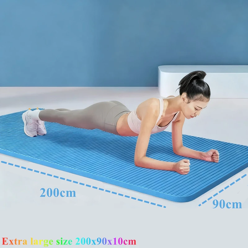 

2000x900x10mm Thick Extra Large Yoga Mat Family Exercise Yoga Pilates Yoga Mat Anti Slip Sports Fitness Mat Comfortable Foam