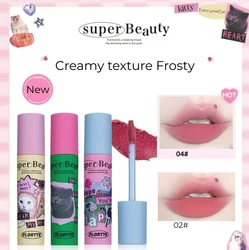 FLORTTE Beauty Milk Cake Lip Cream Cute Things Lip Mud Non-stick Cups Matte Fine Glaze Liquid Lipstick Makeup Women Cosmetics