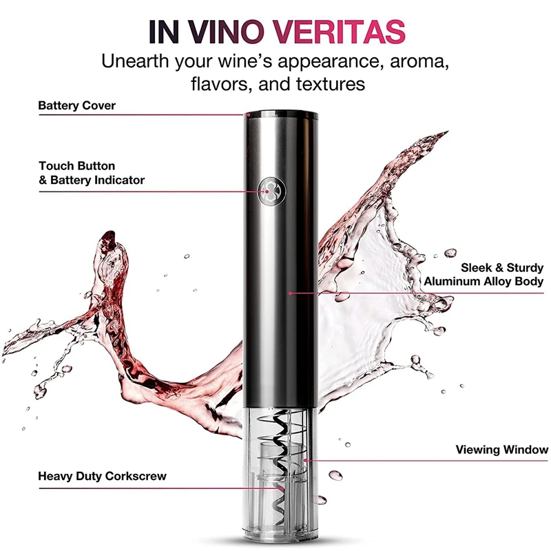 Electric Wine Opener Set Rechargeable Batteries And USB Charging Cable Electric Corkscrew Opener With Foil Cutter