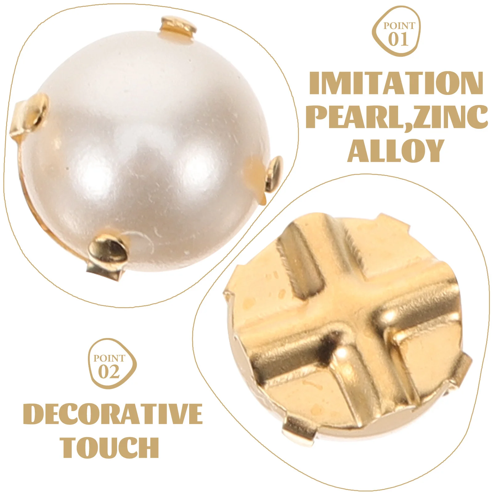 

200Pcs Sew on Pearl Claw Half Round Cross DIY Decorative Pearls Hand Sewing Accessories Clothing Pearl Embellishments