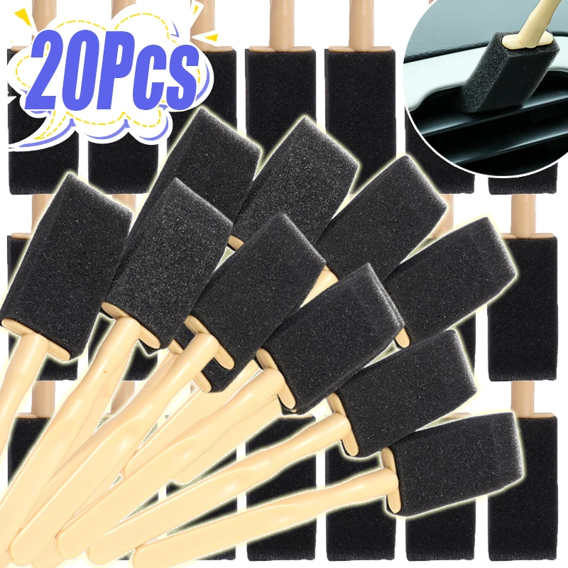 

1-20 шт., губка, щетка для чистки автомобиля, вентиляционное отверстие, решетка кондиционера, очистка от пыли, щетка с длинной ручкой, аксессуары для салона автомобиля
