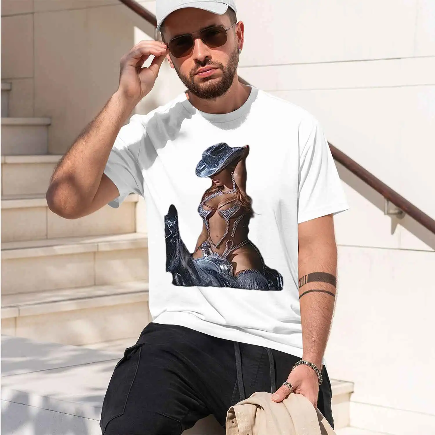 Vintage Y2K T-shirts Graph Beyonce Renaissance World Tour Mer Disco Cow Hat T-Shirt Women Men Clothing 2026 New Model Men’s Shor
