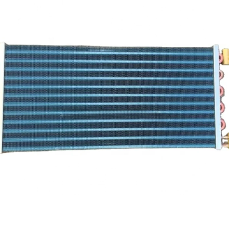 7MM Copper Tube Aluminium Blue  Fin Heat Exchanger for Air Conditioner Outdoor Coil