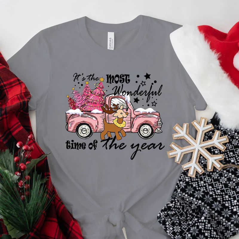 Hot Christmas It'S The Most Wonderful Time Of The Year Printed T Shirts Unisex Casual Tops Summer Short Sleeve Harajuku T Shirts