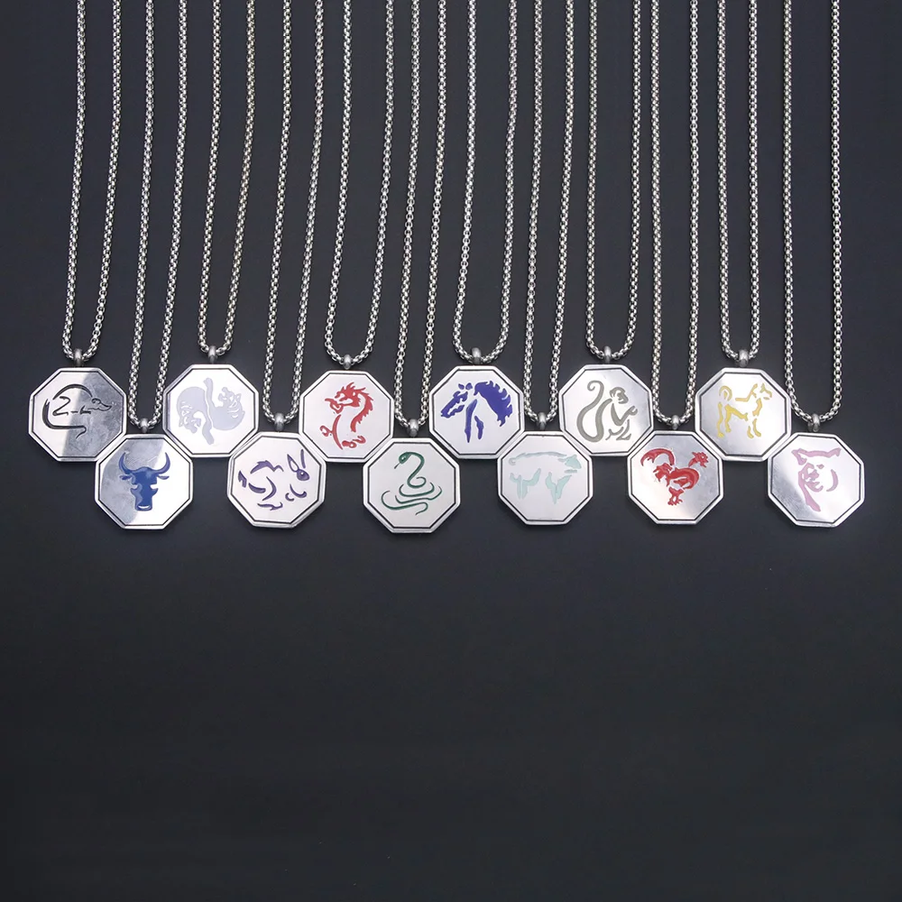 Jackie Chan Adventures Necklace For Women 12 Talisman Necklaces Female Trend Anime Stainless Steel Fashion Couples Party Gift