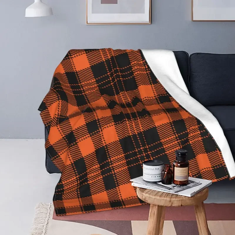 Retro Tartan Cloth Knitted Blanket Fleece Halloween Pliad Super Soft Throw Blankets for Bedding Couch Bedroom Quilt