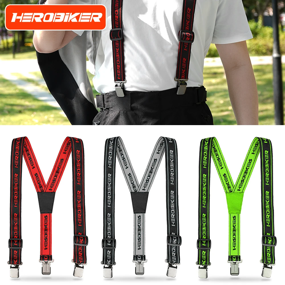 Heavy Duty Braces Pant Motorcycle Y-back Riding Suspender Duty Braces Pant Suspenders Elastic Adjustable Straps
