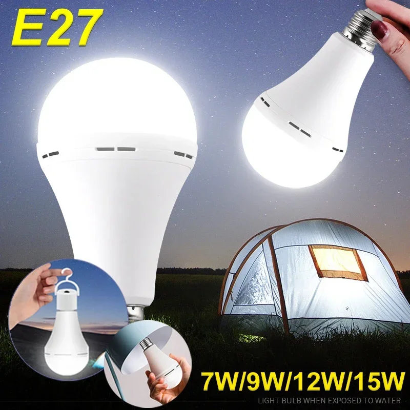 Luz Led de Camping de alto brillo recargable 7-15W bombilla de emergencia impermeable ajustable portátil lámpara colgante para tienda de campaña pesca