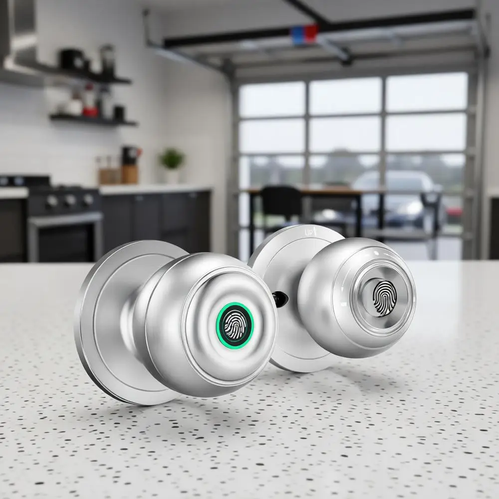 

Fingerprint Door Lock, Smart Fingerprint Door Knob with Lock, Biometric Door Locks with App Control & Key, Keyless Thumbprint En