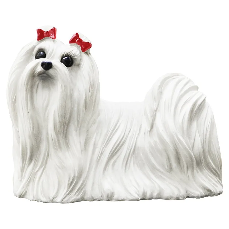 

Simulation dog model Maltese dog car ornament figure doll creative gift
