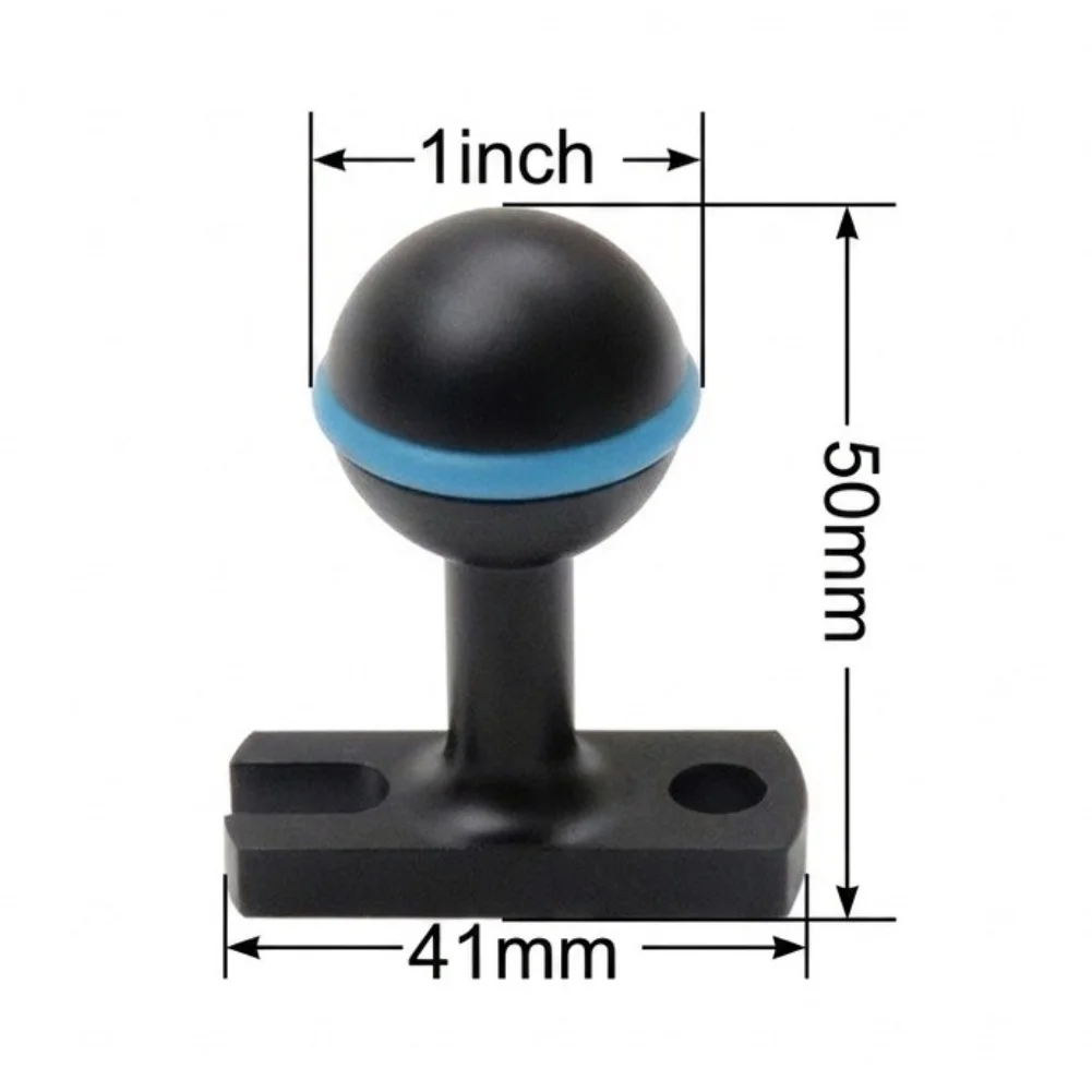 Black Aluminum Grip Handle Head 1 Inch Ball For Underwater Camera Light Diving Photo Equipment Stable Positioning For Reef Wreck