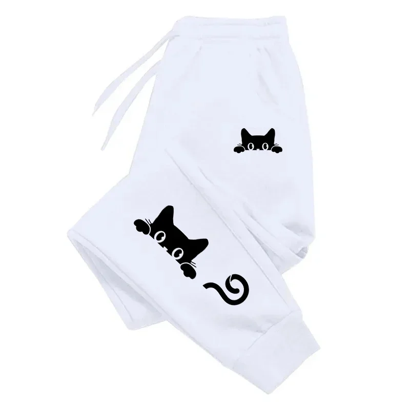 Cute cat print sports pants, daily casual fashion pants, sports jogging sportswear pants, outdoor street hot selling pants