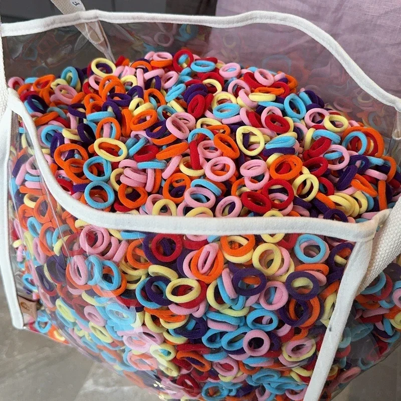 20Pcs/lot Colorful Basic Nylon Ealstic Hair Ties for Girls Ponytail Hold Scrunchie Rubber Band Kid Fashion Hair Accessories