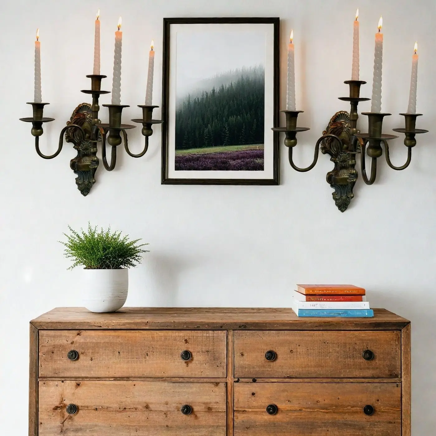 2025 Vintage Wall Sconces Candle Holder 3/4-Arm Iron Art Taper Candle Holder Living Room Bedroom Dining Room Wall Decoration Can