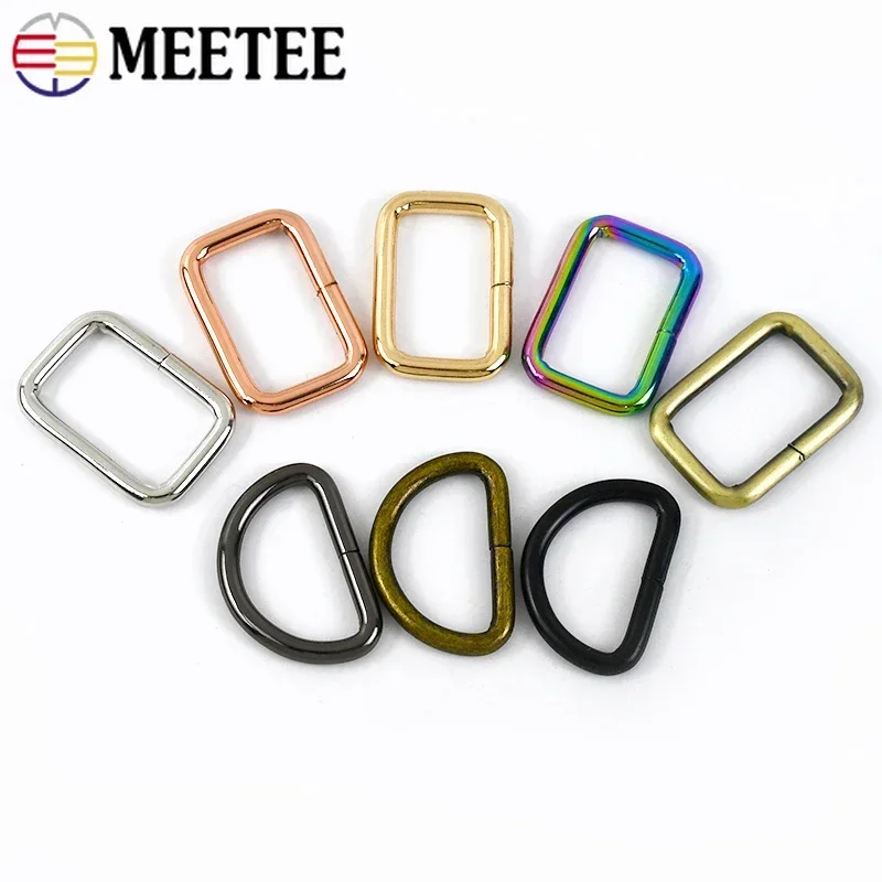 10 Stück Meetee 16–50 mm Metallschnalle für Taschengurt, D-Ring-Schnallen, Gurtband, Verschluss, Haustierhalsband, Anschluss, Haken, Hardware-Zubehör