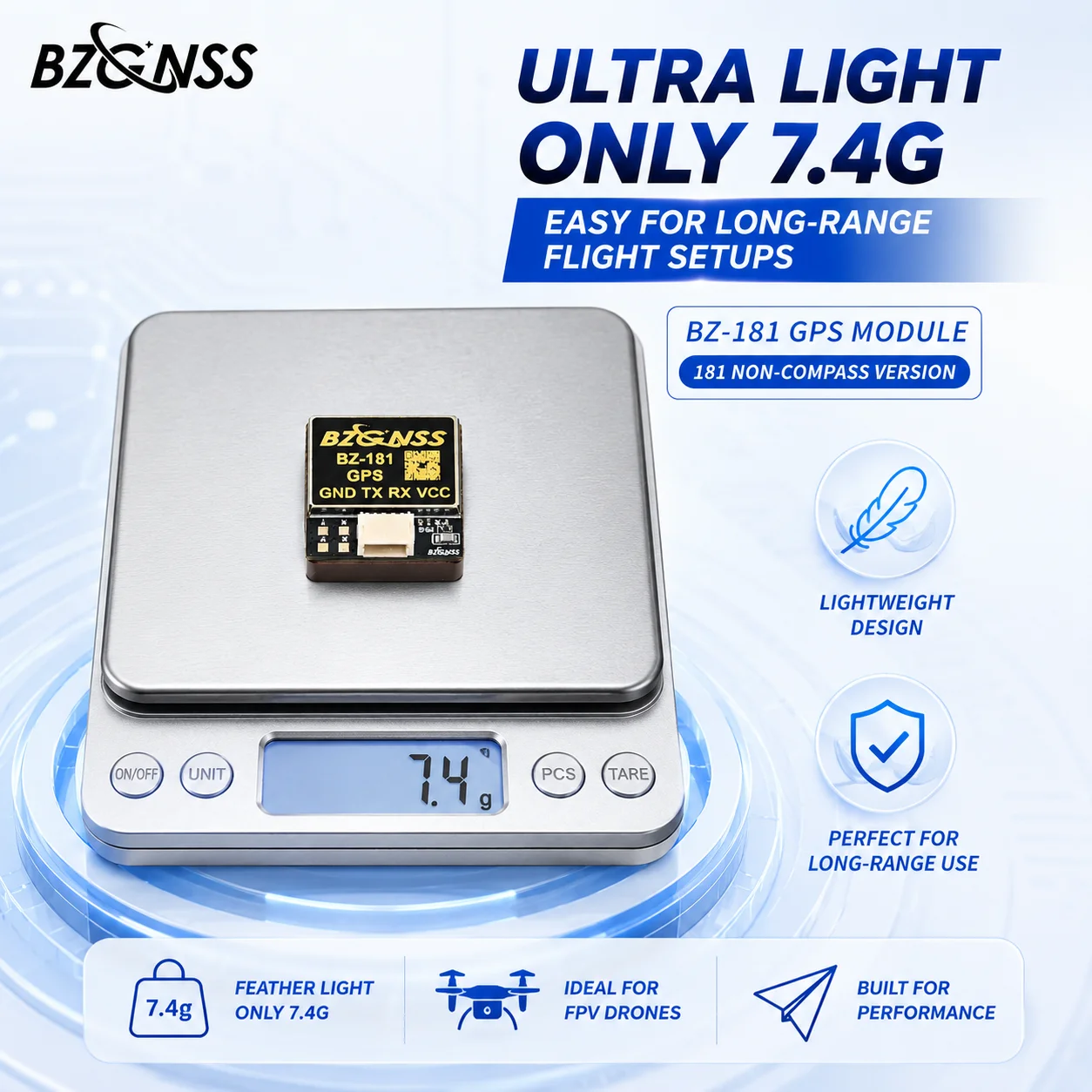 BZGNSS BZ-181 GPS Module No Compass M10 GNSS 5V UART For FPV Drone F405 F722 Fixed Wing RC Airplane Return Rescue view 6