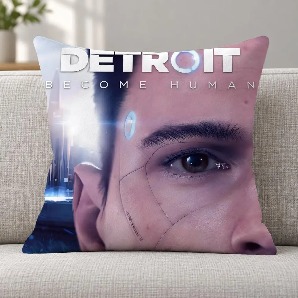 Game Detroit C-Connor Cushion Cover Soft Plush Decorative Sofa Bedroom Living Room Car Dorm Home Decor Gift