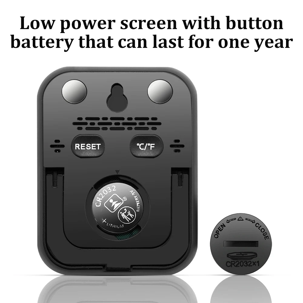 Household Classic Black Thermometer Hygrometer With Button Battery -20~60℃ 10~99%rh High Sensitivity High Sensitivity