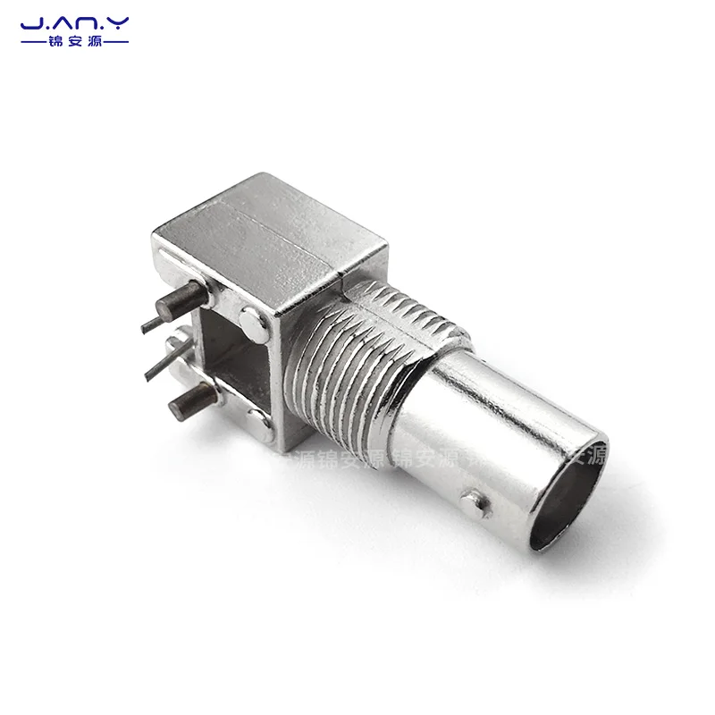 Puur Koper Bnc Coaxiale Vrouwelijke Basis Gelast Pcb Paneel Vast Gebogen Socket Q9 Hoofd Video Signaalconnector Horizontaal