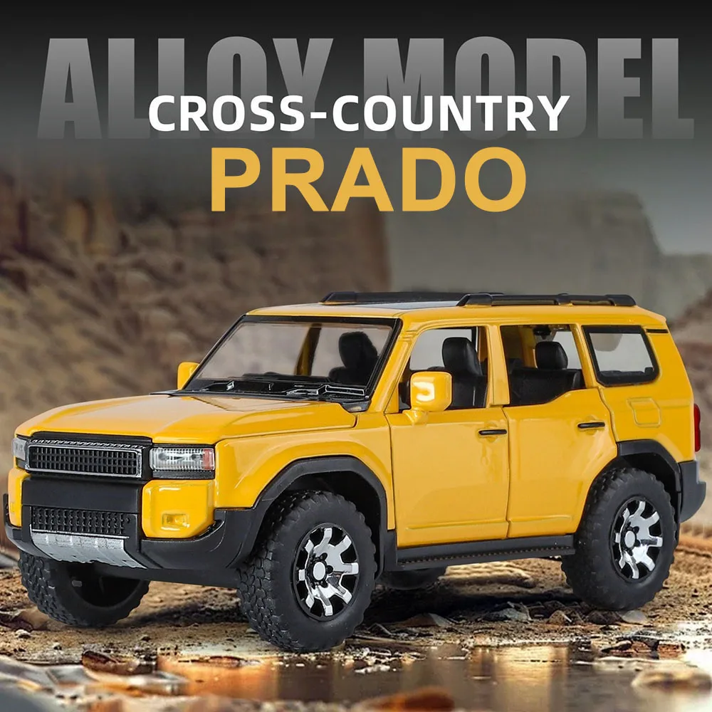

1:32 Prado Tacoma SUV, литой под давлением автомобиль из сплава, игрушки, модель, 6 дверей, открытый звук, свет, откат, миниатюрные автомобили, детские коллекционирующие хобби
